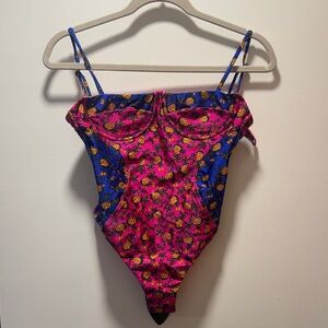 FARM Rio Pink and Blue Floral One Piece